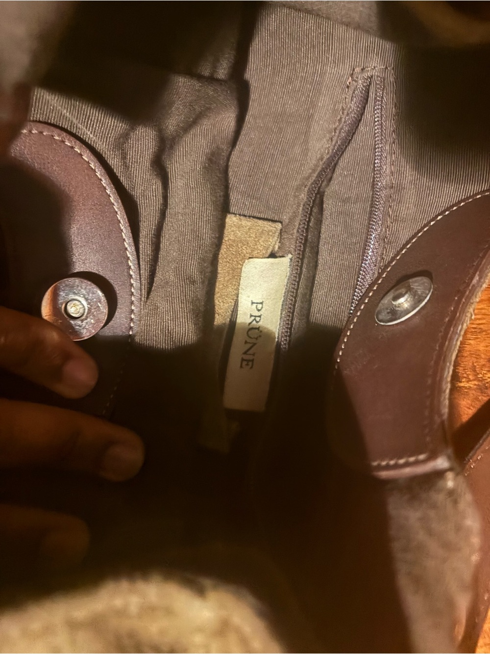 Prune Brown Suede and Leather Hobo Bag - Picture 6 of 6